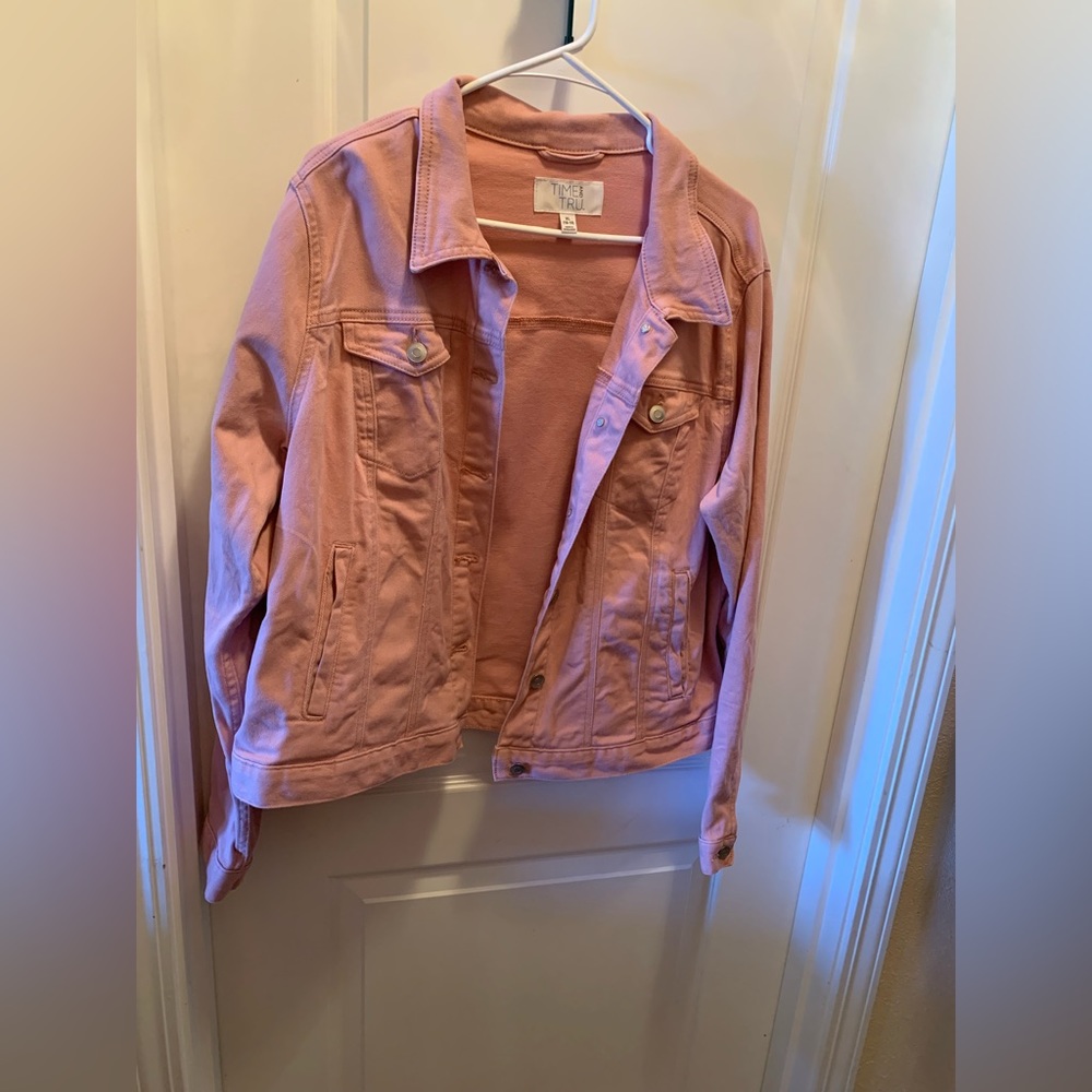 “Time and Tru” sz XL (16-18) pink denim jacket